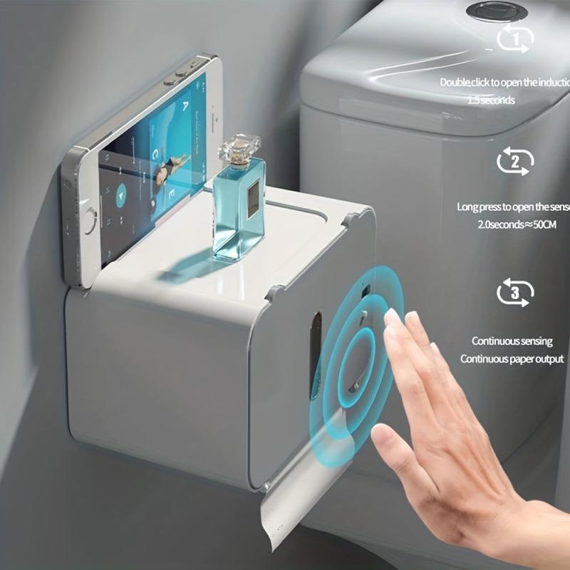 Automatic Tissue Storage Box Wall Mounted Toilet Roll Paper Holder