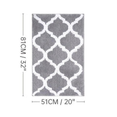 2pcs Microfiber Bathroom Rugs Set Non Slip Shaggy Bath Mat and Toilet Rug
