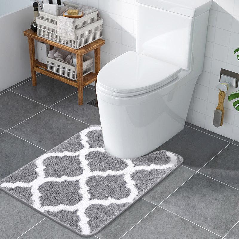 2pcs Microfiber Bathroom Rugs Set Non Slip Shaggy Bath Mat and Toilet Rug