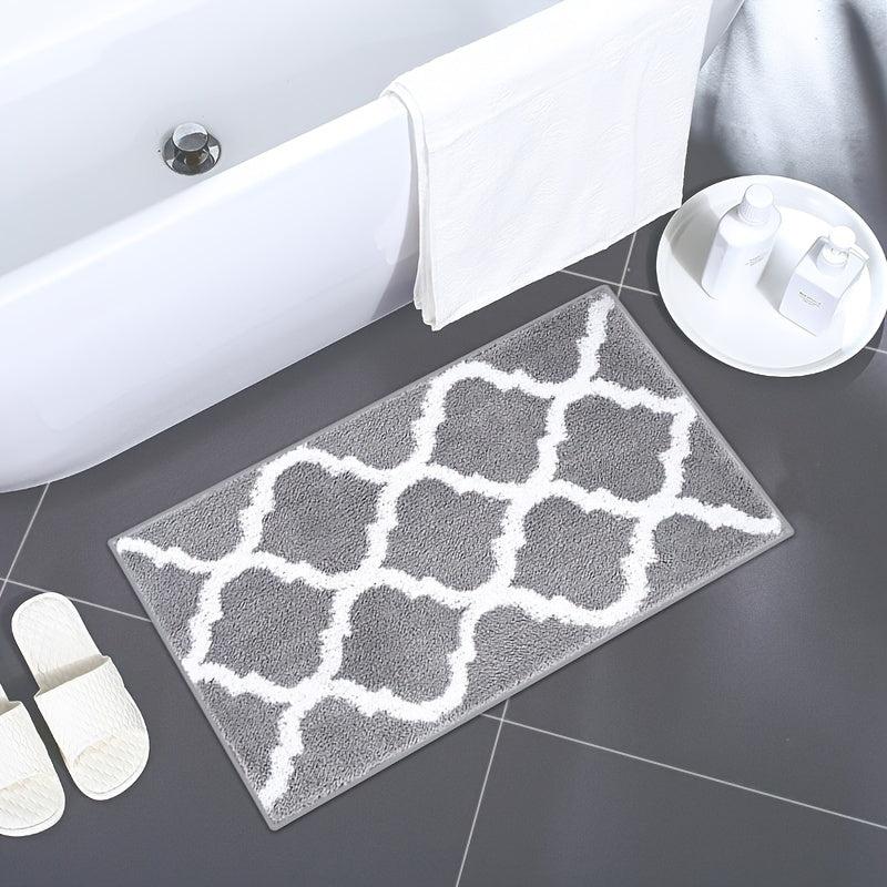 2pcs Microfiber Bathroom Rugs Set Non Slip Shaggy Bath Mat and Toilet Rug