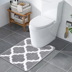 2pcs Microfiber Bathroom Rugs Set Non Slip Shaggy Bath Mat and Toilet Rug