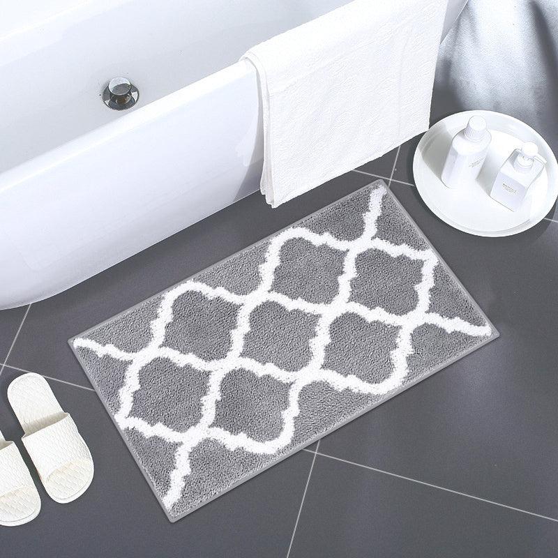 2pcs Microfiber Bathroom Rugs Set Non Slip Shaggy Bath Mat and Toilet Rug