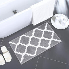 2pcs Microfiber Bathroom Rugs Set Non Slip Shaggy Bath Mat and Toilet Rug