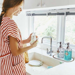 Clear Glass Soap Dispenser 12oz with Stainless Steel Pump