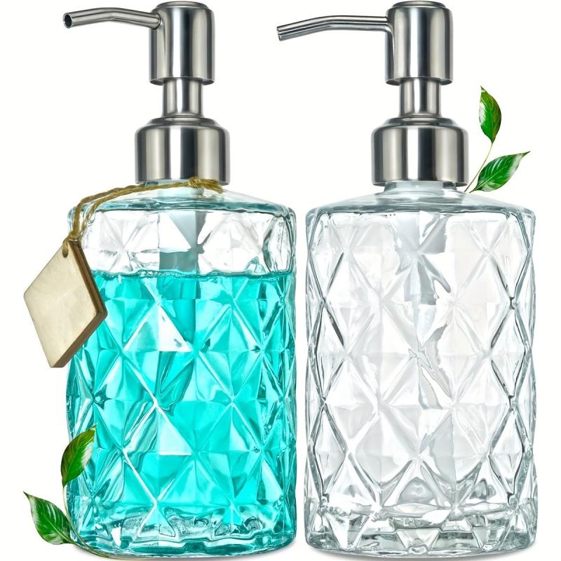 Clear Glass Soap Dispenser 12oz with Stainless Steel Pump