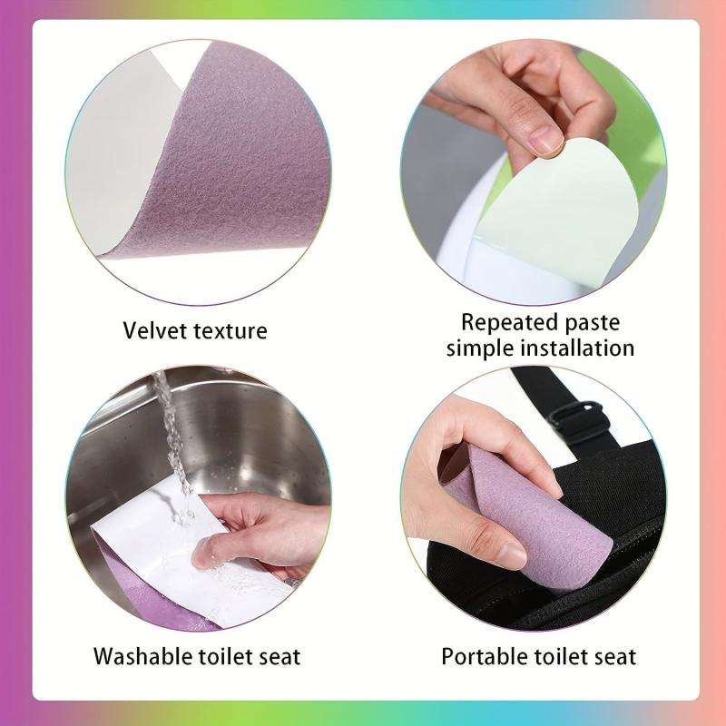 8 Pairs Washable Toilet Seat Cover Pads Bathroom Warmer Cushion Pad