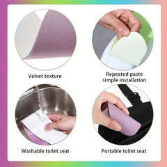 8 Pairs Washable Toilet Seat Cover Pads Bathroom Warmer Cushion Pad