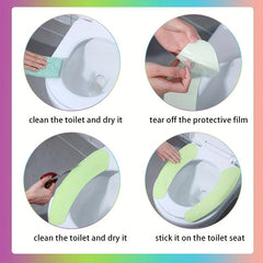 8 Pairs Washable Toilet Seat Cover Pads Bathroom Warmer Cushion Pad