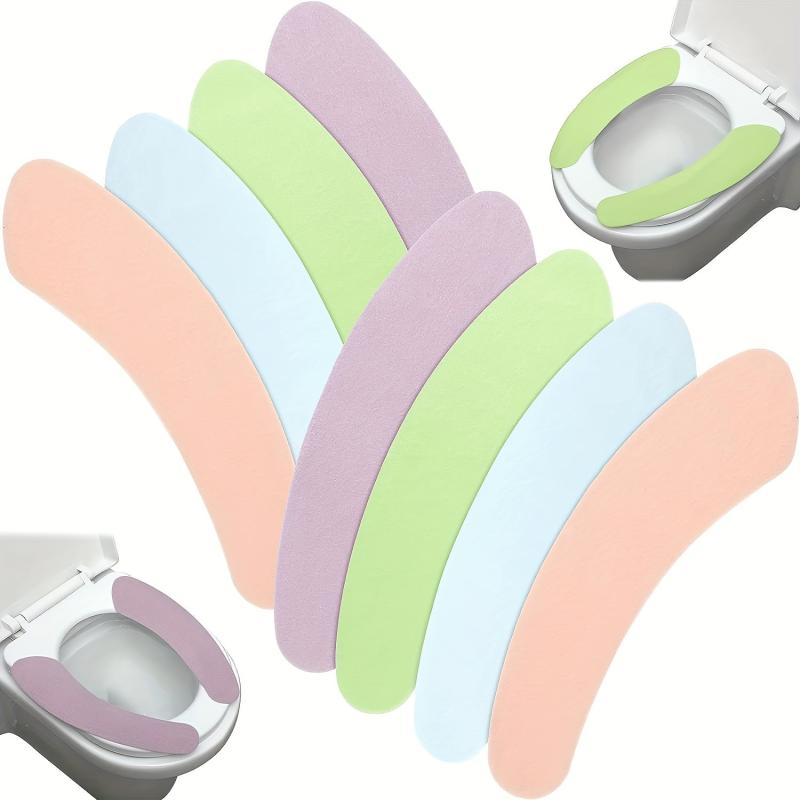 8 Pairs Washable Toilet Seat Cover Pads Bathroom Warmer Cushion Pad
