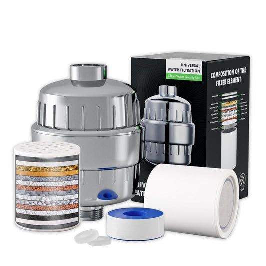 18 Stage Shower Head Filter Removes Chlorine Improves Skin and Hair