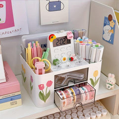 Large Capacity Desk Drawer Pen Holder Plastic Organizer