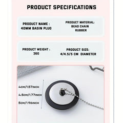 Bathroom Rubber Seal Plug With Chain Toilet Deodorant Drain Sewer Plug