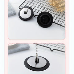 Bathroom Rubber Seal Plug With Chain Toilet Deodorant Drain Sewer Plug