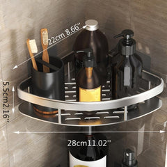 2pcs Wall Mounted Bathroom Storage Rack Stainless Steel Bathroom Tray