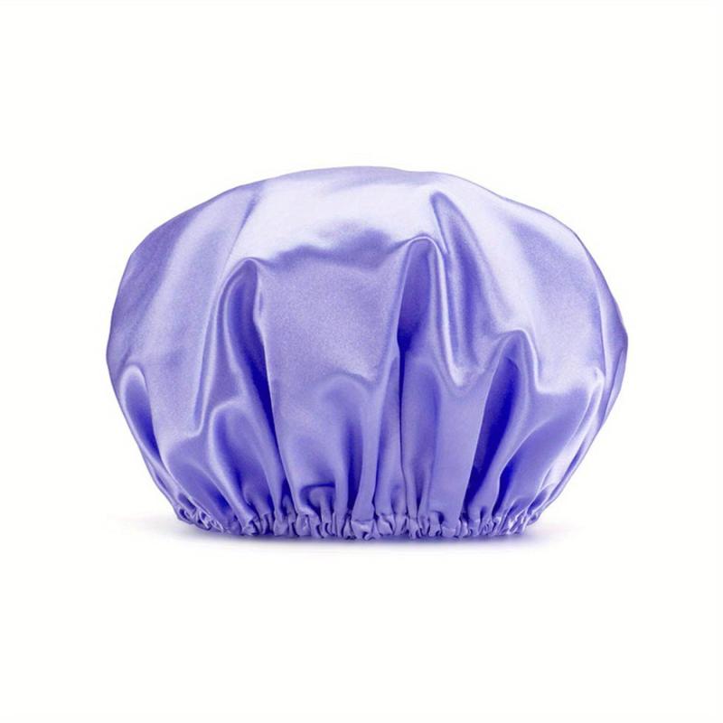Waterproof Reusable Shower Cap for Women Double Protection Layers