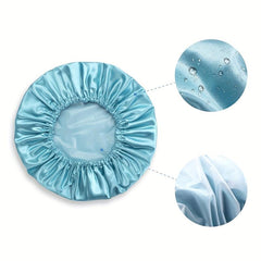 Waterproof Reusable Shower Cap for Women Double Protection Layers