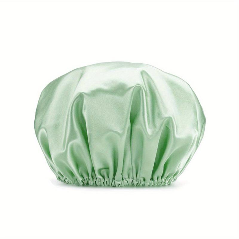 Waterproof Reusable Shower Cap for Women Double Protection Layers