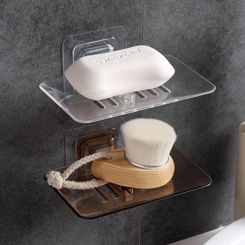 Bathroom Wall Mounted Soap Rack Holder with Drain