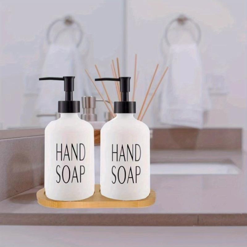 Bamboo Vanity Tray Serving Platter Plain Soap Dispenser Tray