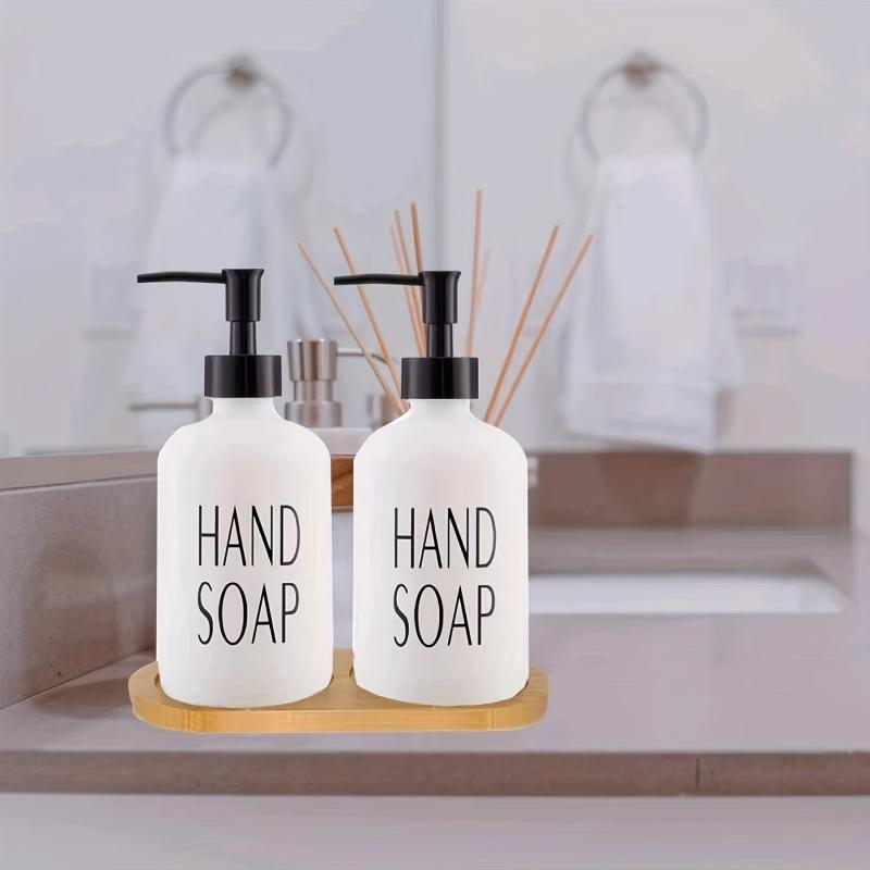 Bamboo Vanity Tray Serving Platter Plain Soap Dispenser Tray