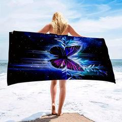 Butterfly Pattern XL Beach Towel Lightweight Quick Dry Water Absorbent 59x29