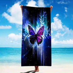 Butterfly Pattern XL Beach Towel Lightweight Quick Dry Water Absorbent 59x29