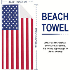 American Flag Oversized Beach Towel Quick-Drying 59x29