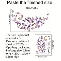 Butterfly Pattern Toilet Lid Decal Funny Adhesive Waterproof Sticker