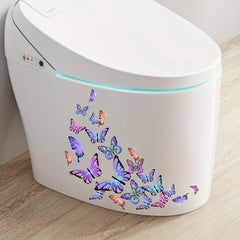 Butterfly Pattern Toilet Lid Decal Funny Adhesive Waterproof Sticker