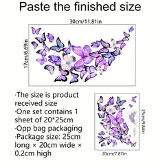 Butterfly Pattern Toilet Lid Decal Funny Adhesive Waterproof Sticker