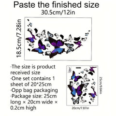 Butterfly Pattern Toilet Lid Decal Funny Adhesive Waterproof Sticker