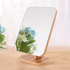 Small Desk Top Mirror Wooden Dressing Table Makeup Mirror