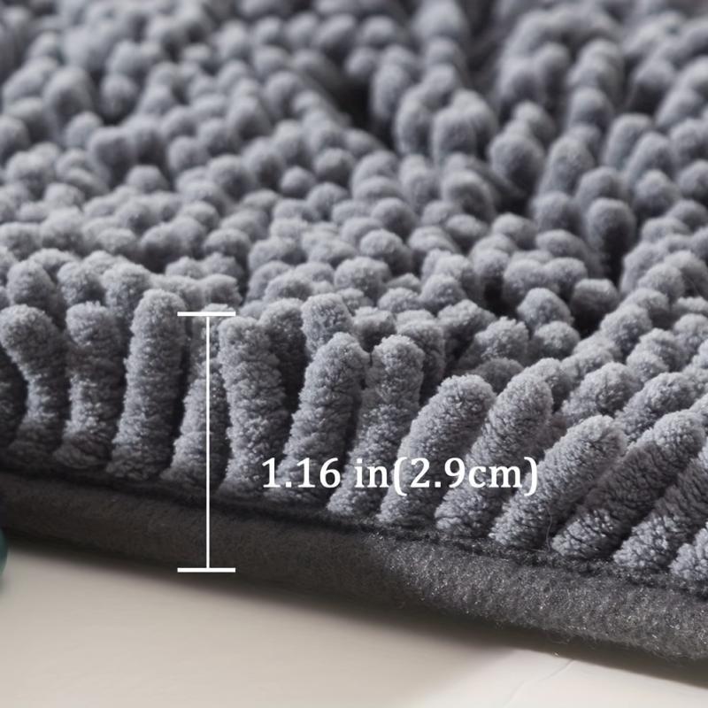Chenille Bathroom Carpet Non Slip Soft 30in x 20in