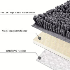 Chenille Bathroom Carpet Non Slip Soft 30in x 20in