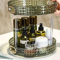 Vanity Cosmetic Rotating Storage Rack Large Capacity Dustproof Jewelry Organizer