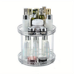 Vanity Cosmetic Rotating Storage Rack Large Capacity Dustproof Jewelry Organizer