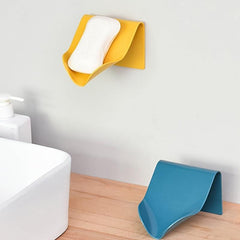 V-Shaped Soap Saver Drainable Soap Dish Wall Mounted Self Adhesive