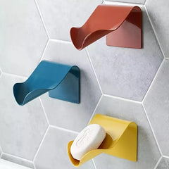 V-Shaped Soap Saver Drainable Soap Dish Wall Mounted Self Adhesive