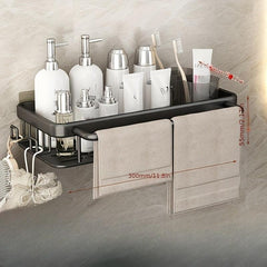 Stylish Wall Mounted Bathroom Rack with Hooks and Rod