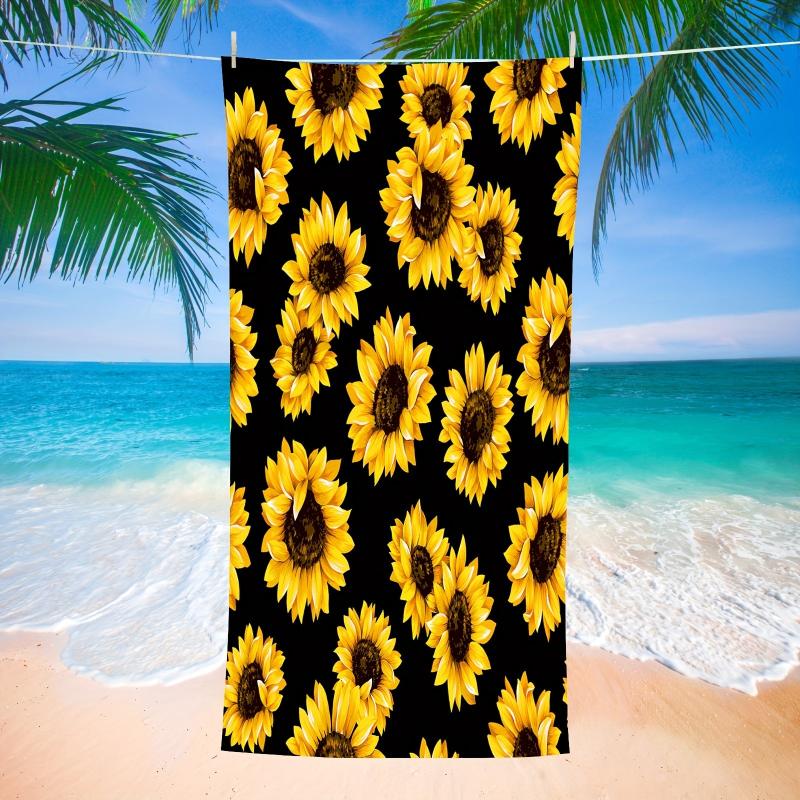 Sunflower Pattern Beach Towel Clearance - Oversize Sports Travel Pool Towel