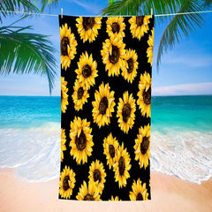 Sunflower Pattern Beach Towel Clearance - Oversize Sports Travel Pool Towel