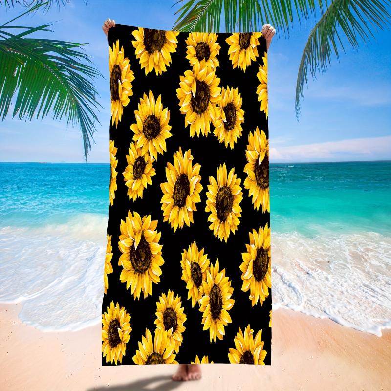 Sunflower Pattern Beach Towel Clearance - Oversize Sports Travel Pool Towel