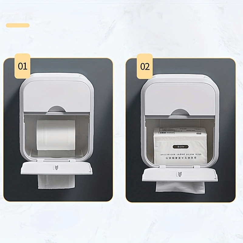 Wall Mounted Tissue Holder Toilet Paper Box Bathroom Accessories