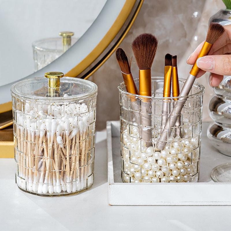 Acrylic Cotton Swab Storage Box with Lid