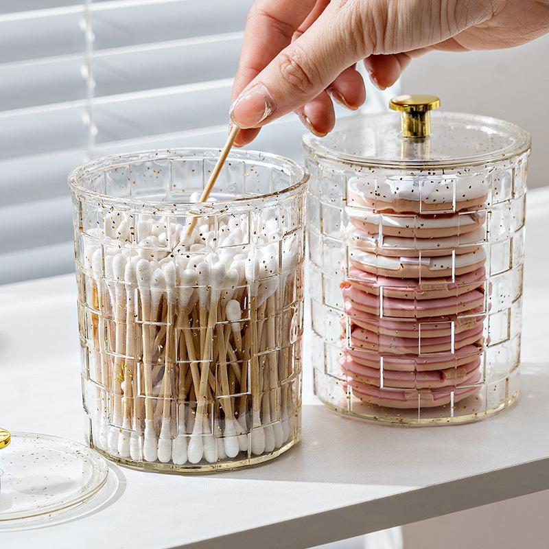 Acrylic Cotton Swab Storage Box with Lid