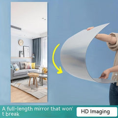 Frameless Acrylic Adhesive Makeup Mirror, Ideal for Bathroom or Door Back
