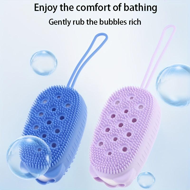 Bear Pattern Silicone Bath Brush - Exfoliating Scrub Sponge
