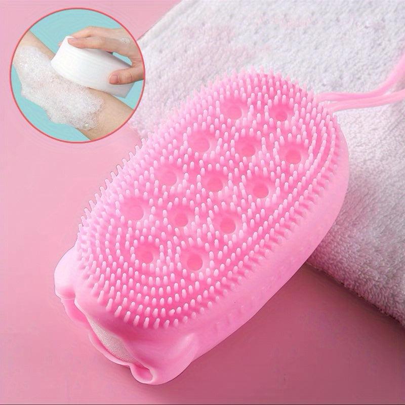 Bear Pattern Silicone Bath Brush - Exfoliating Scrub Sponge
