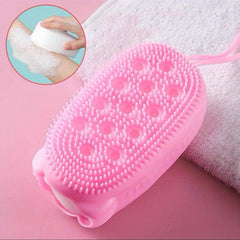 Bear Pattern Silicone Bath Brush - Exfoliating Scrub Sponge