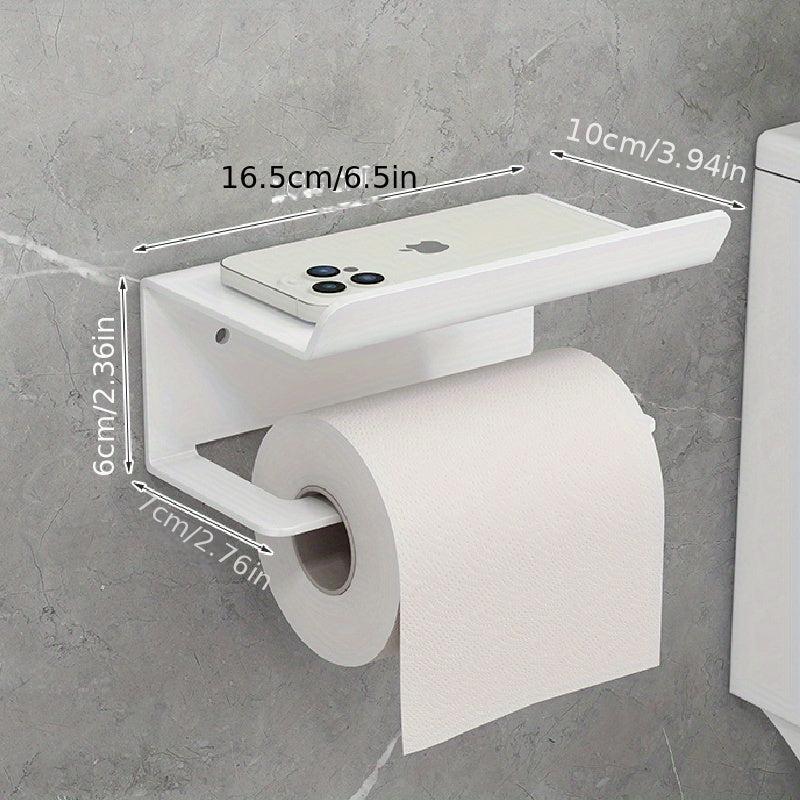 Toilet Roll Paper Holder with Shelf Bathroom Storage Rack